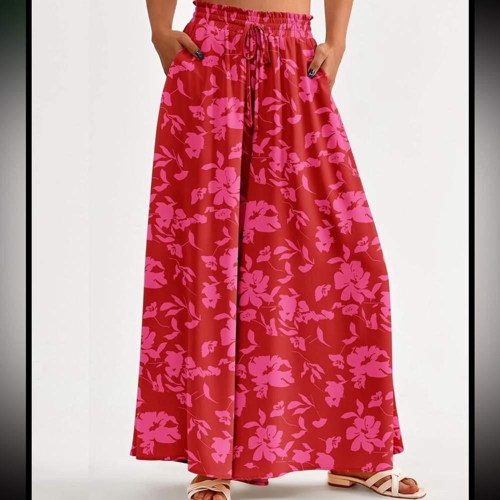 (42) NWT Wide Leg Floral Print Palazzo Pants